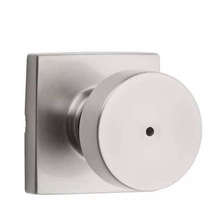 Kwikset Kwikset: Pismo Privecy Door Knob with Square Rose  Satin Nickel KWS-730PSK-SQT-15